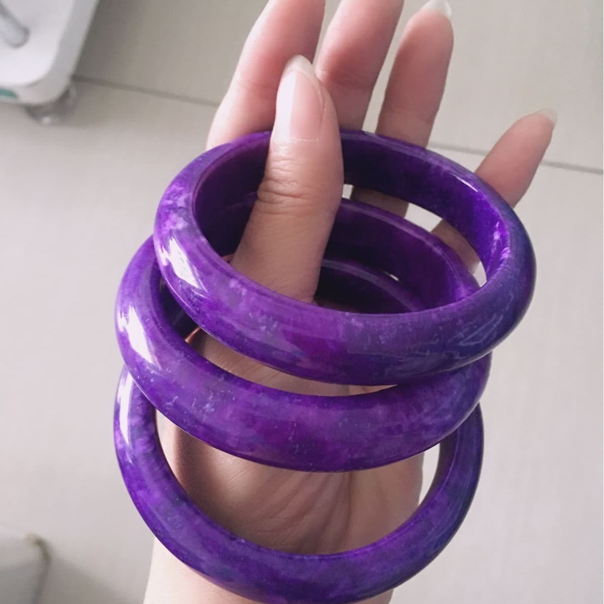 Yufu Jewelry Factory Wholesale Jade Bangle, Enhanced Sugilite Noble Purple Jade Bangle, E-commerce Live Streaming Exhibition