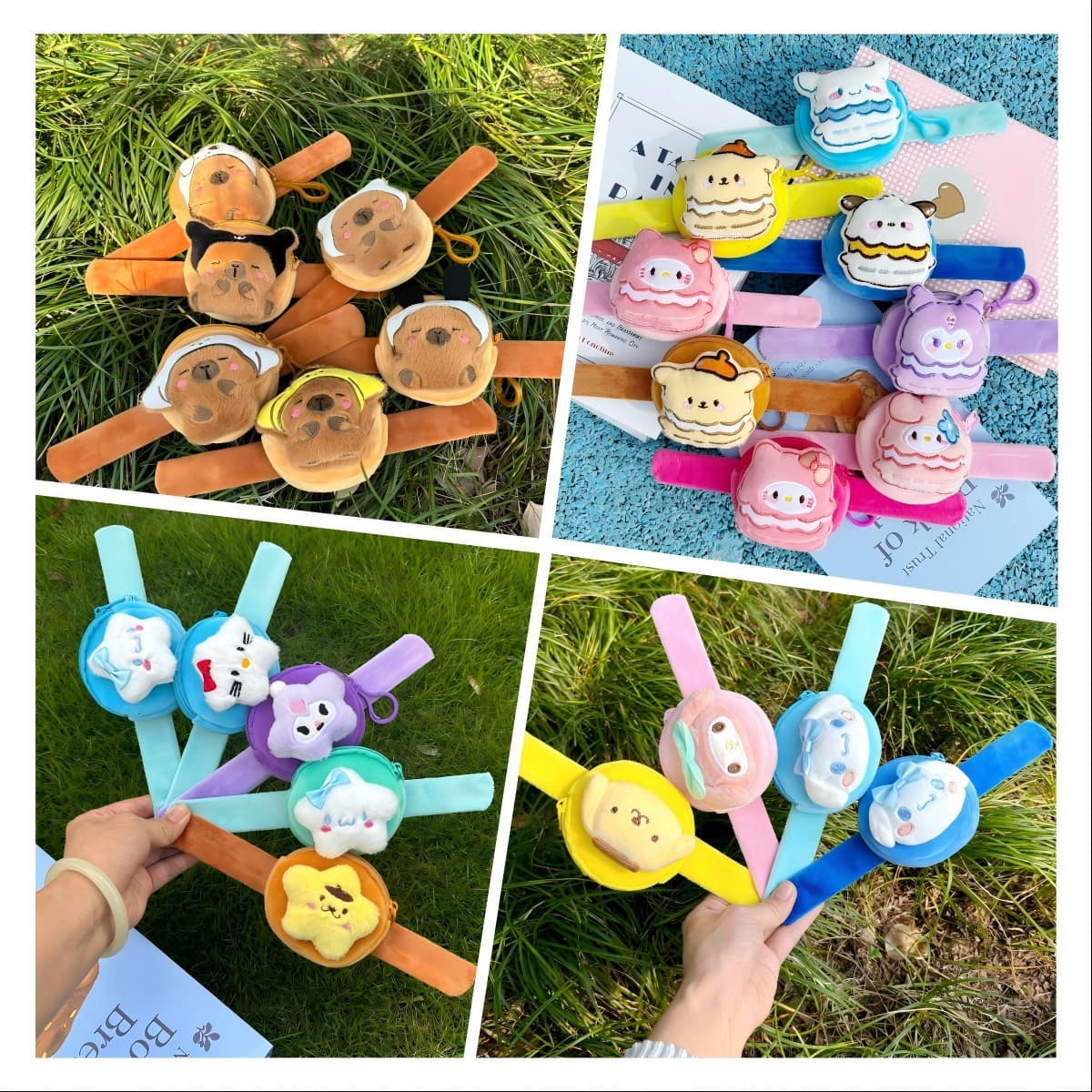 Cartoon Creative Snap Circle Coin Purse Couple Bracelet Plush Doll Pat Circle Children's Doll Wristband Decoration