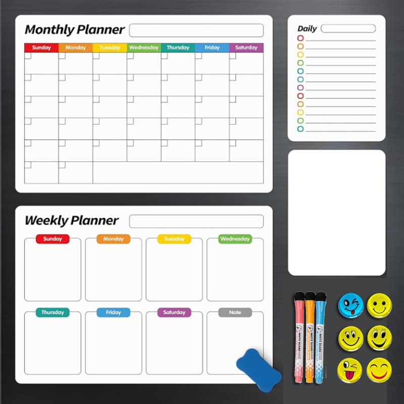 Magnetic Refrigerator Message Board Writing Board Sticky Note Soft Magnet Set Magnetic Whiteboard Fridge Magnet Custom