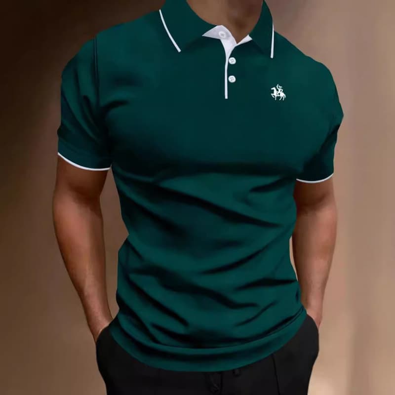 2023 Cross-border EU US Amazon 3D Digital Print Turn-down Collar Short Sleeve Casual Men's T-shirt Button Polo Shirt