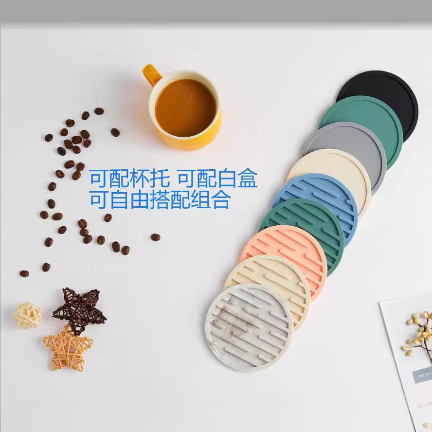 Cross-border Hot Selling Silicone Coaster Round Thickened 10CM Drip Mat Heat Insulation Anti-slip Tea Cup Universal Table Coaster