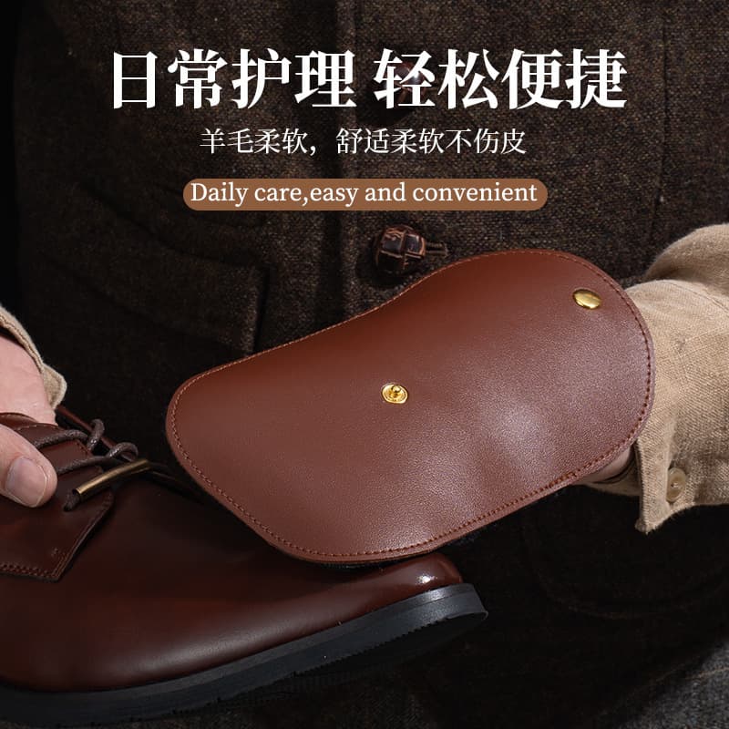 Faux Wool Thickened Shoe Polishing Cloth Portable Leather Shoe Care Glove Multi-functional Dirt Remover Shoe Brush