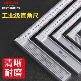 Delixi Electric Stainless Steel Angle Ruler Thickened L-Shape 90 Degree Right Angle Ruler for Engineering Surveying Woodworking Positioning