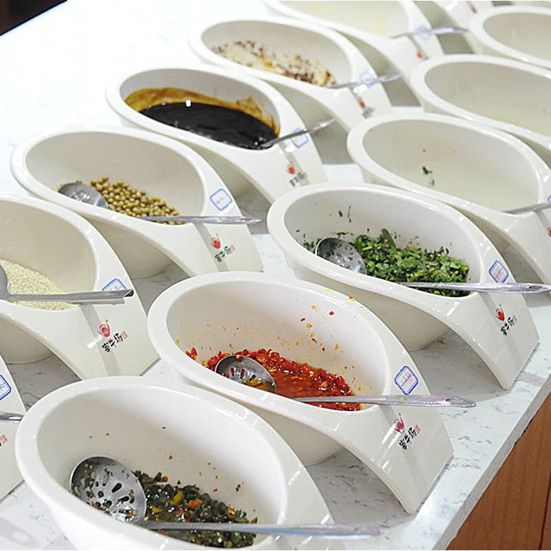 Melamine tableware hot pot restaurant buffet seasoning container seasoning bowl seasoning jar commercial dipping tank small material box large bowl