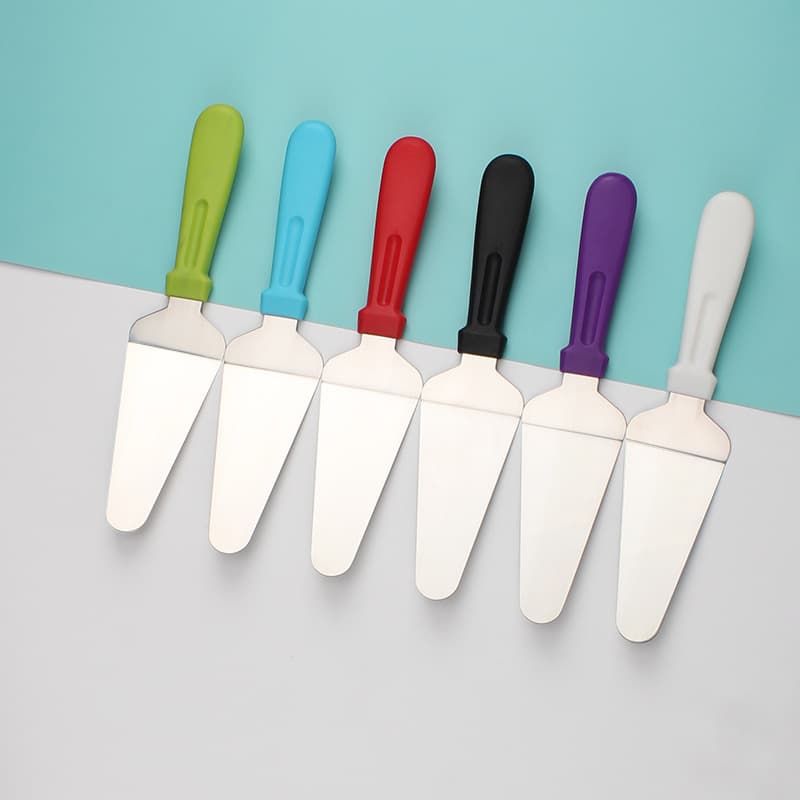 Source In-Stock Pizza Triangle Shovel Steak Cake Transfer Spatula Stainless Steel Plastic Handle Baking Tool