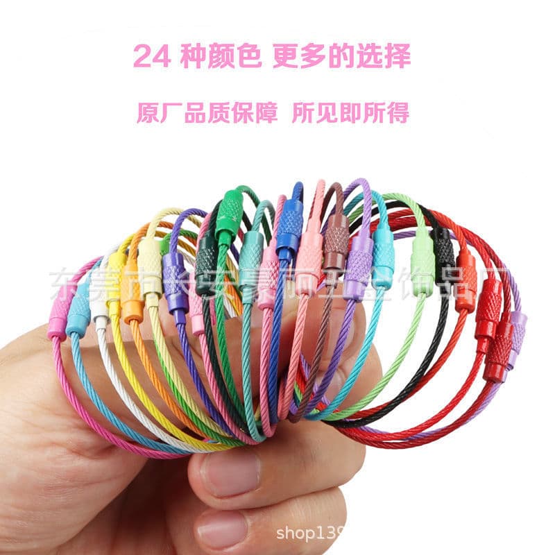 23 Color Painted Steel Wire Rings, Painted Steel Wire Rings, Stainless Steel Wire Rope Painted Key Rings