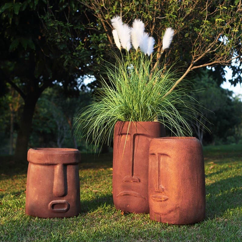 Nordic-style fiberglass vase decor, modern minimalist large floor planter for shopping malls, creative outdoor combination flower container