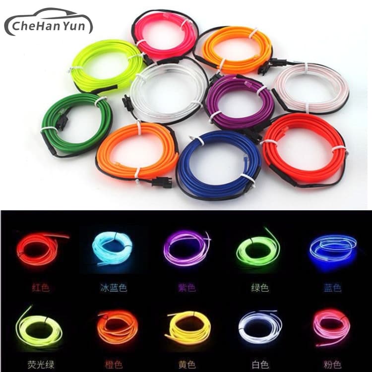 Car Dashboard EL Cold Light Wire Atmosphere Light LED Interior Ambient Light 10-Color Light Wire Door Gap Light for Vehicle