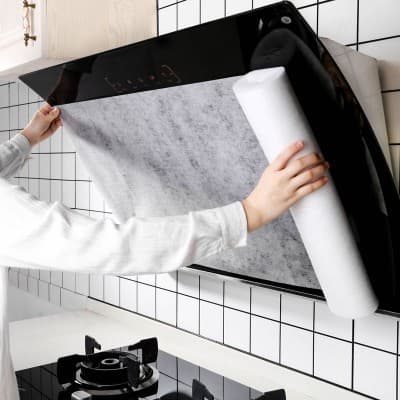 Kitchen Range Hood Filter Mesh, High-Temperature Resistant, Oil Fume and Grease Filter for Home Use, Segmented Design
