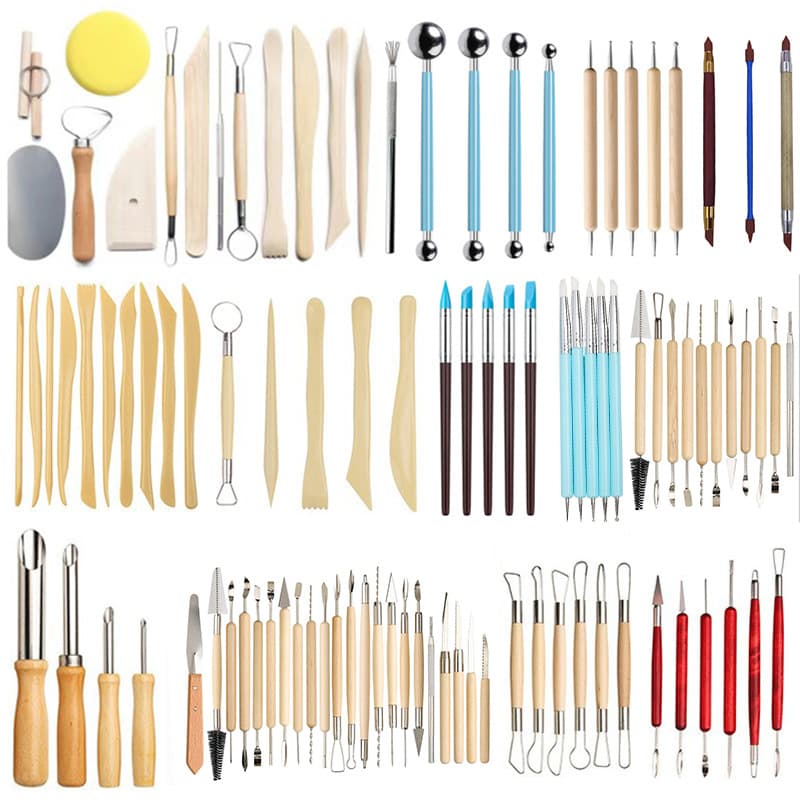Clay Sculpture 5-Piece Set Wooden Pottery Knife Soft Clay Sculpture Tool DIY Clay Tool Wholesale