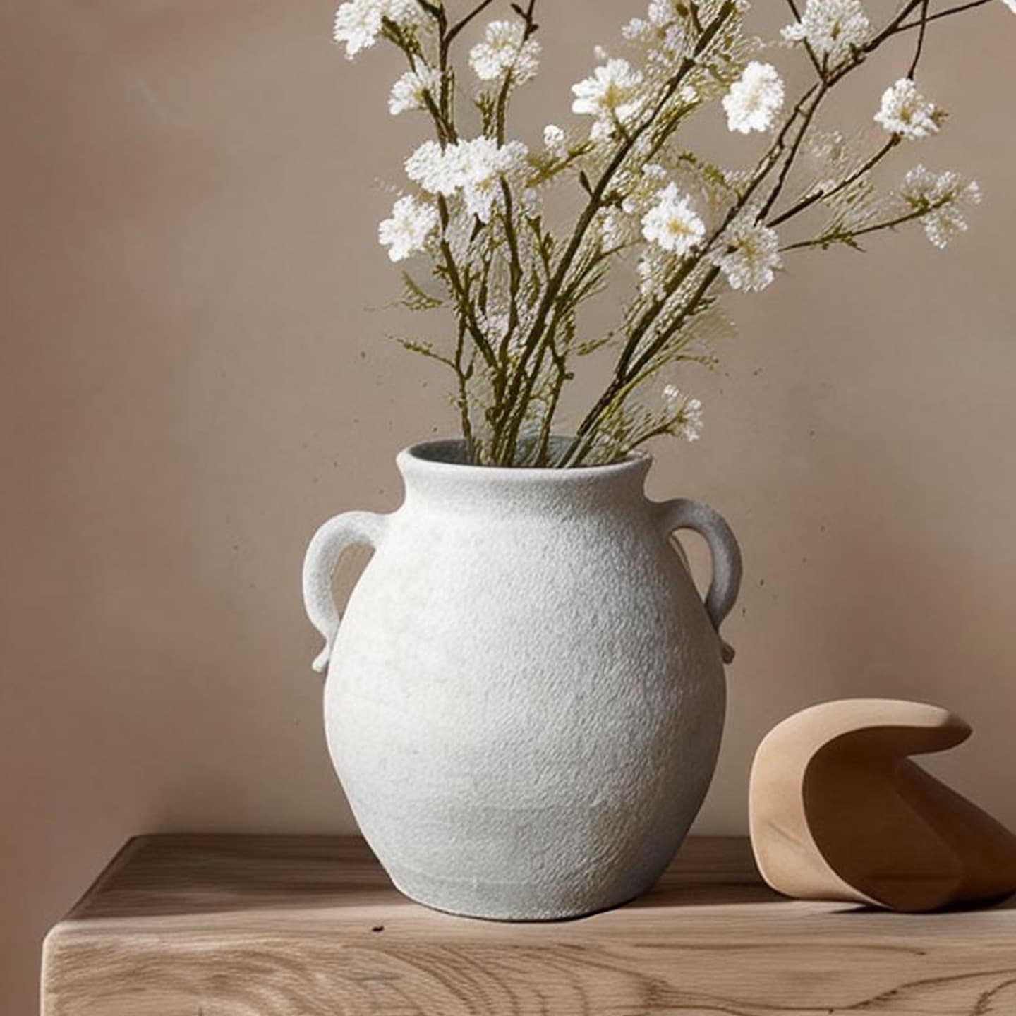 New Wabi-Sabi Style Ceramic Vase, High-End Rustic Pottery, Vintage Coarse Ceramic Entryway Decor, Living Room Dried Flower and Hydroponic Arrangement