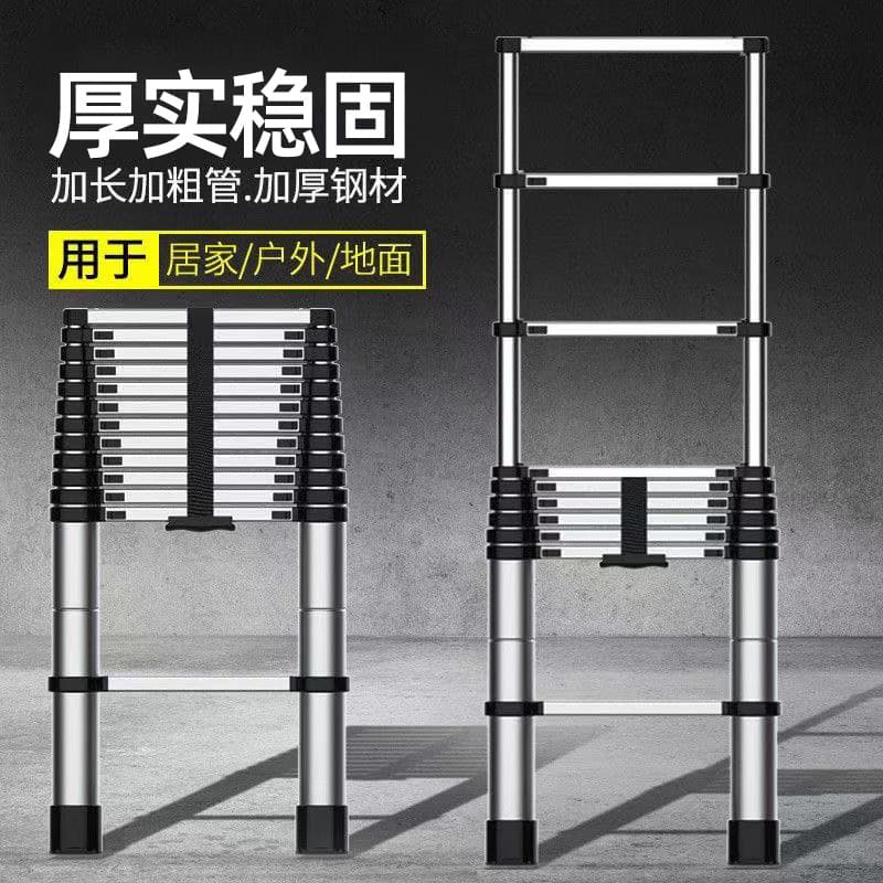 Portable Multi-Purpose Retractable Folding Ladder Stainless Steel Straight Extension Ladder for Home Use And Loft Engineering