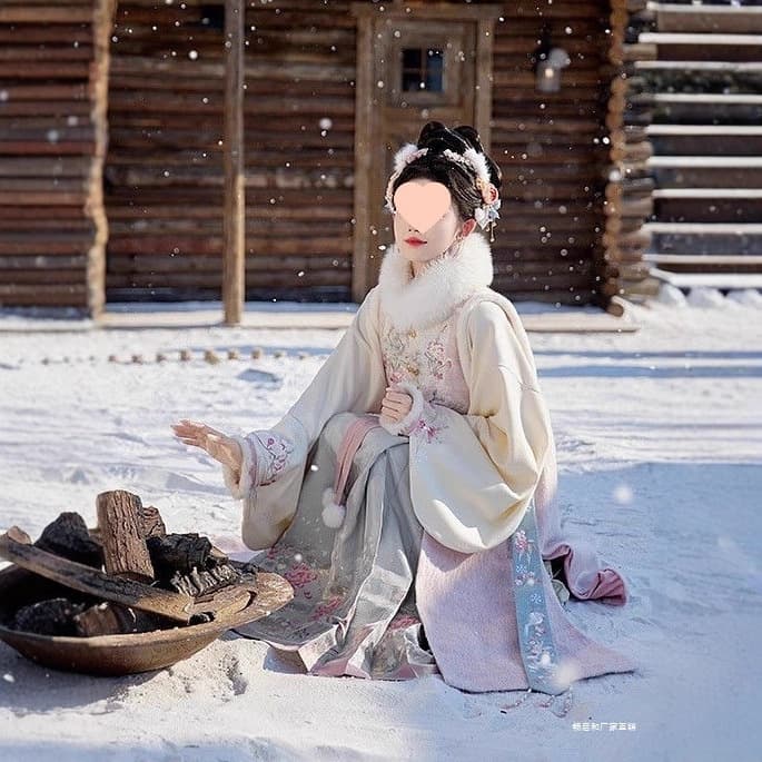 Original Autumn/Winter Hanfu Stand Collar Songshan Short Jacket Ming Dynasty Long Bijia Horse-Face Skirt National Style 2025 Hanfu Set Thick