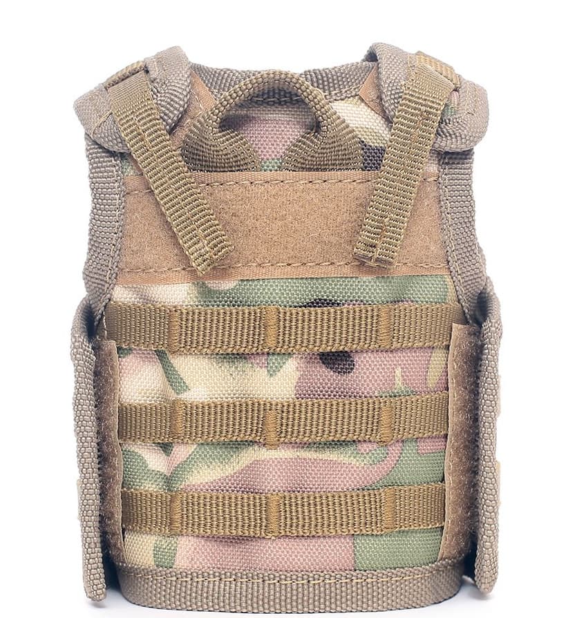 Mini Vest Miniature Small Vest Canned Drink Beer Bottle Holder Tactical Mini MOLLE Adjustable Beverage