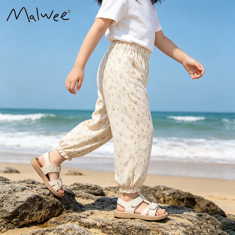 Cross-border Malwee Summer Children's Pants Girls' Sports Mosquito-Repellent Pants Lightweight Breathable Elastic Soft Skin-Friendly Comfortable Casual