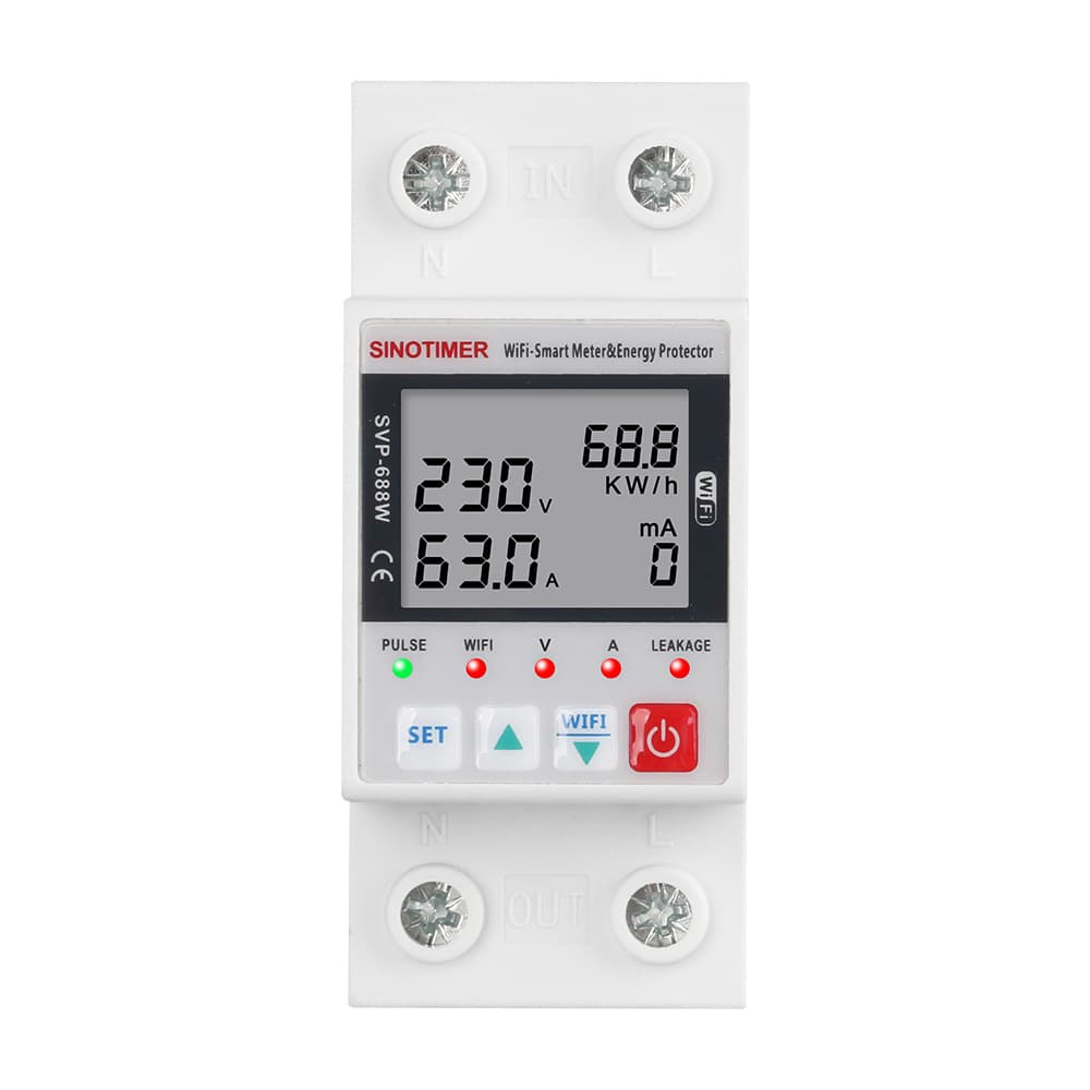 Tuya WiFi Remote Control Over/Under Voltage, Current Limiting, Leakage Protection Automatic Reclosing Power Protector