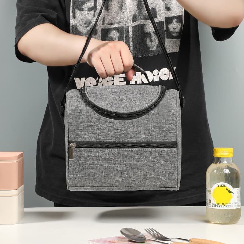 Cross-border large-capacity lunch bag for picnics with rice, portable lunch bag, thickened aluminum foil messenger lunch box, insulated bag