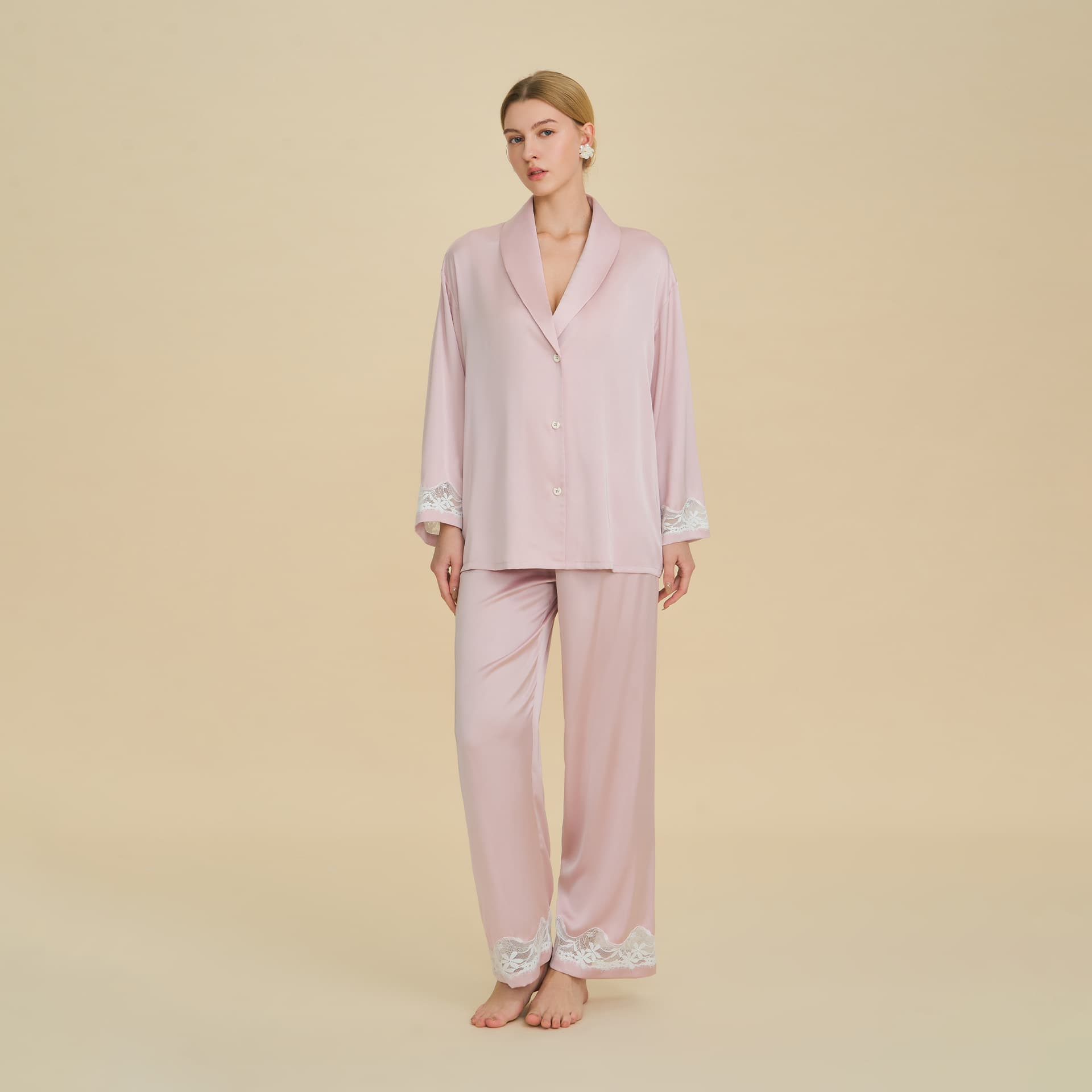 Russian Pajama Women's Export High Quality Spring/Autumn Light Luxury Long Sleeve Long Pants Set Ladies' Homewear