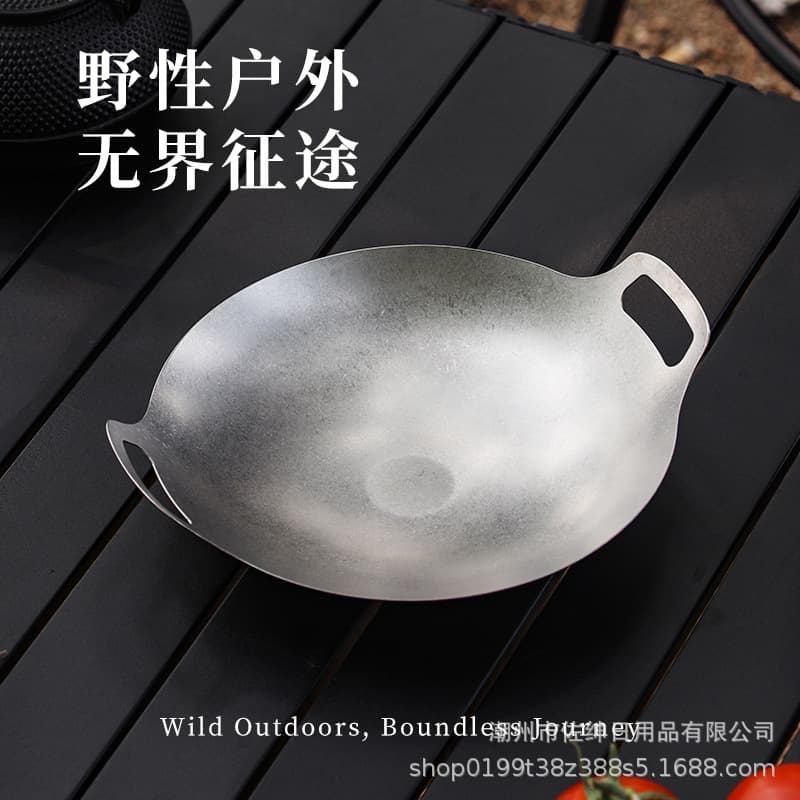 304 Stainless Steel Alcohol Stove Dry Pot Rack Small Hot Pot Restaurant Small Wok Distressed Retro Industrial Style