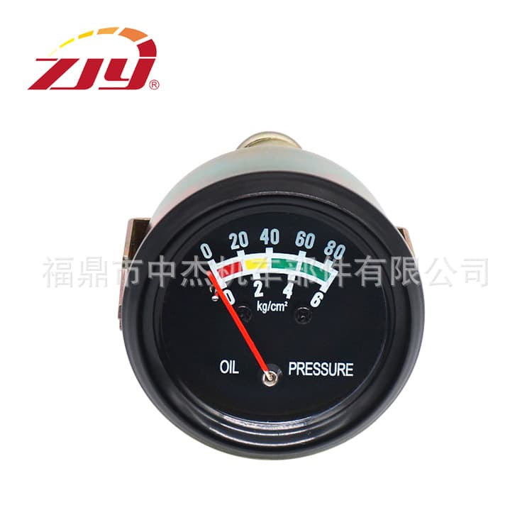 ZJY Zhongjie Instrument 52mm Classic Chrome-plated Plastic Capillary Tube Mechanical Engine Oil Pressure Gauge