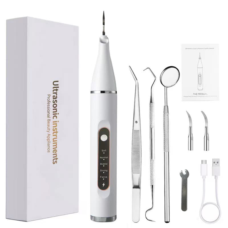 New cross-border ultrasonic teeth cleaner, portable oral care teeth cleaning device, tartar removal, whitening and cleaning instrument.