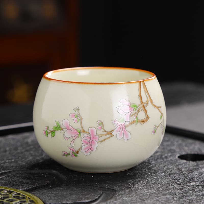 Ru Kiln Ceramic Tea Cup Personal Orchid Master Cup Premium Single Cup for Home Kung Fu Tea Set Tea Bowl Tasting Cup