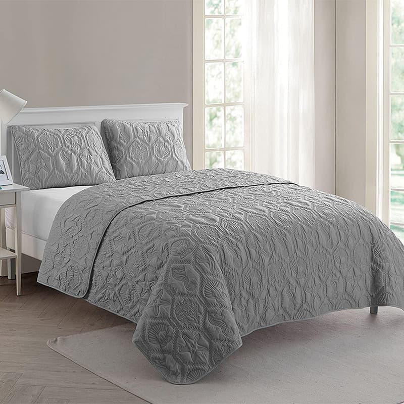 Amazon bedding foreign trade three-piece set ultrasonic printed bed cover quilted quilt bed cover reactive printed and dyed home textiles