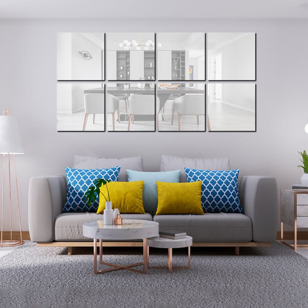 Square acrylic mirror wall sticker, soft mirror, bathroom home DIY decoration, self-adhesive 3D full-length mirror, 1mm