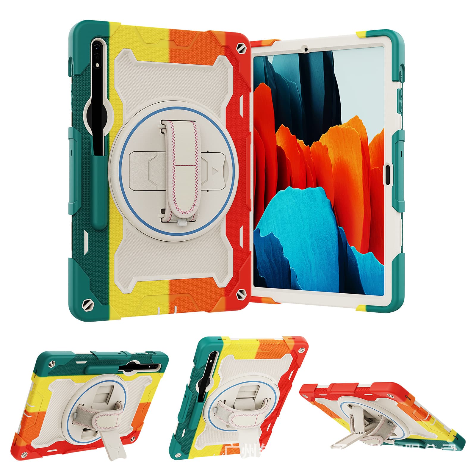 Silicone Tablet Case for Samsung Tab A11, Tab A11 Plus Protective Cover with Stand, Full-Body Coverage