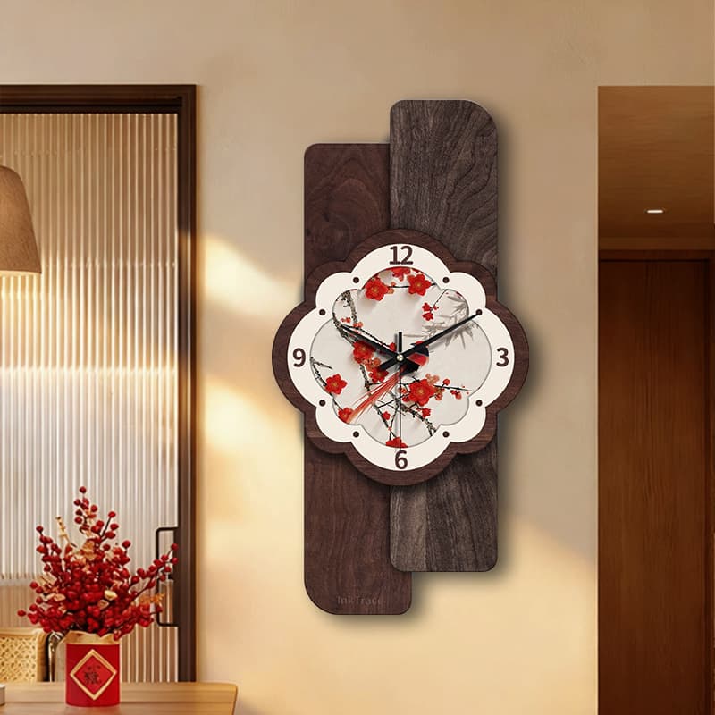 Xishangmeishao living room wall clock 2026 new high-end simple silent clock restaurant home punch-free art table