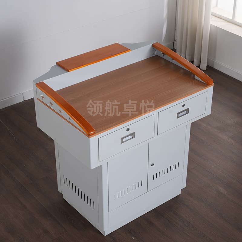 Steel-Wood Multimedia Lectern Multifunctional Reinforced Speaker's Platform Teacher's Podium School Classroom Electronic Desk