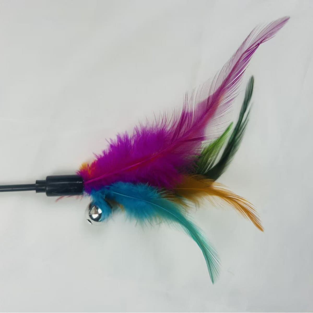 Feather Cat Toy Pet Cat Toy Bell Chicken Feather Cat Teaser Stick Feather Cat Wand Wholesale