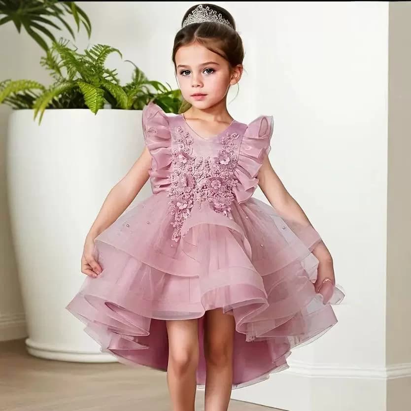 Girls' new style fluffy tail skirt children's dress dress small host piano performance clothing wholesale
