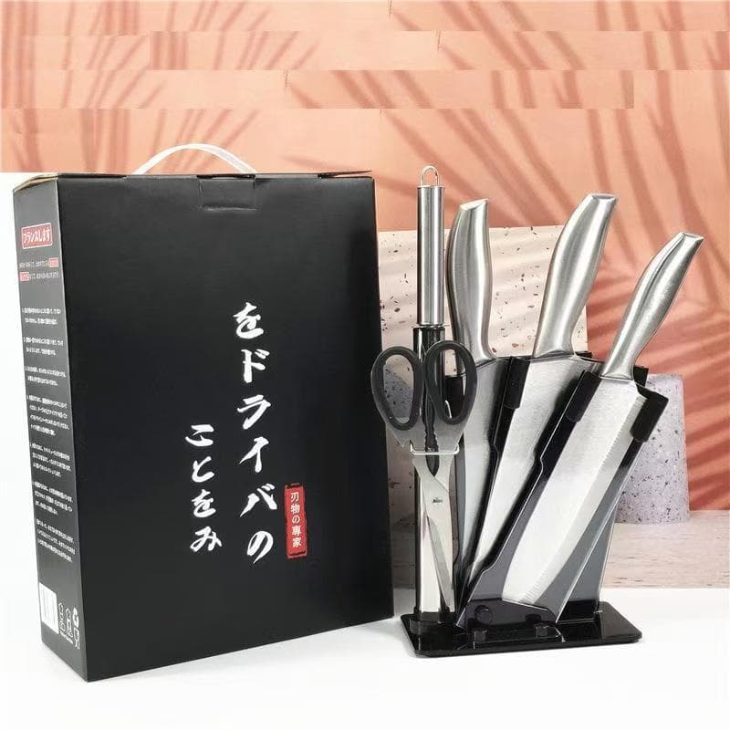 Stainless steel household slicing knife, sharp meat cleaver, chef's knife, kitchen bone chopping knife, internet celebrity all-steel kitchen knife set