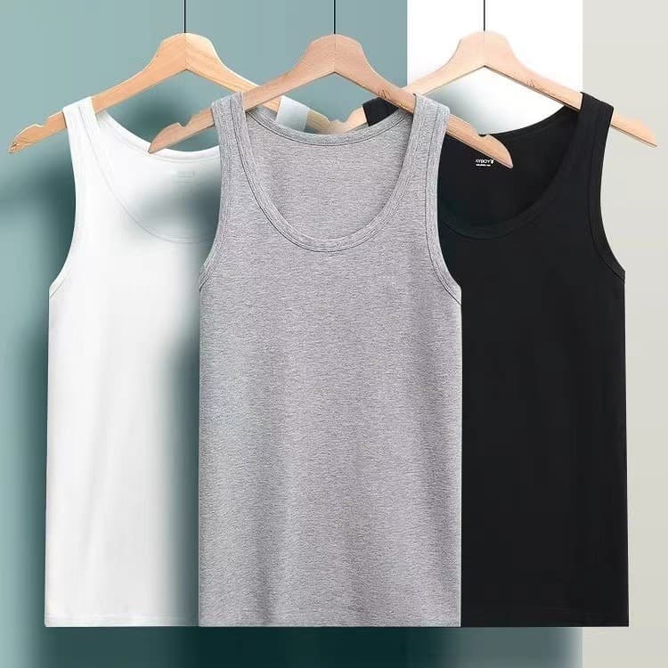 Men's cotton summer vest, base layer, sports breathable men's racerback casual vest, cheap.