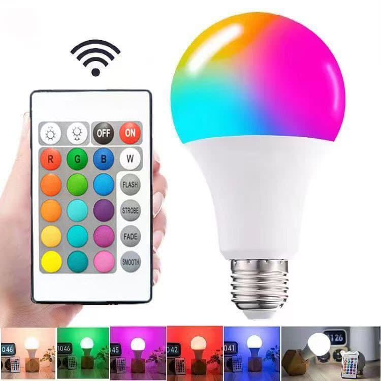 16-Color RGB Smart Remote Control Color-Changing Bulb E27 Screw Base Multicolor Atmosphere Light [Factory Direct]