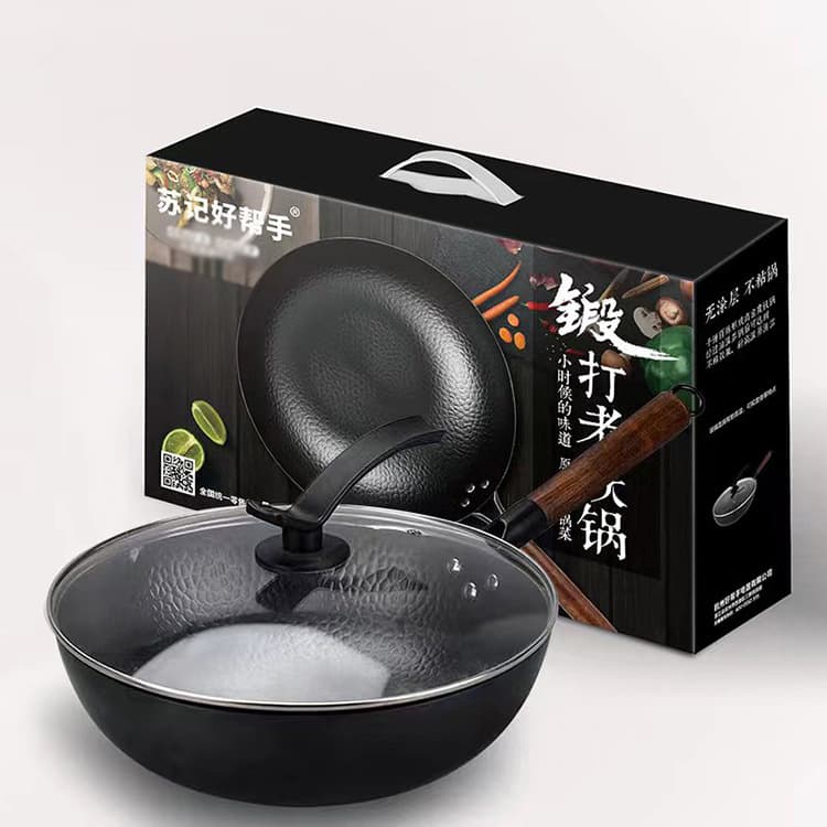 Live broadcast delivery of forged iron pots of the same type, handmade old iron pots, household cooking pots, non-stick pots, uncoated wrought iron pots