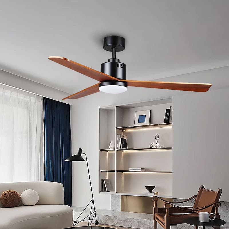 European and American solid wood ceiling fan lamp, living room lamp, fan lamp, restaurant smart variable frequency silent retro ceiling fan Zhongshan manufacturer