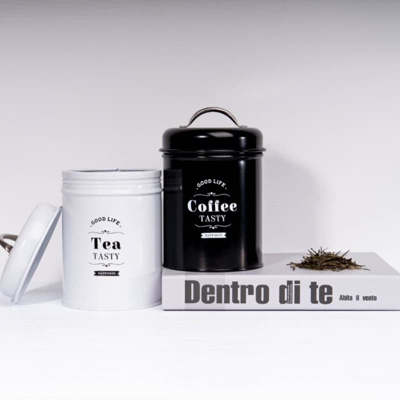 Iron Art Sealed Tea Canister Coffee Canister Gift Canister Powder-Coated Canister with Silicone Ring Sealed Storage Simple Style