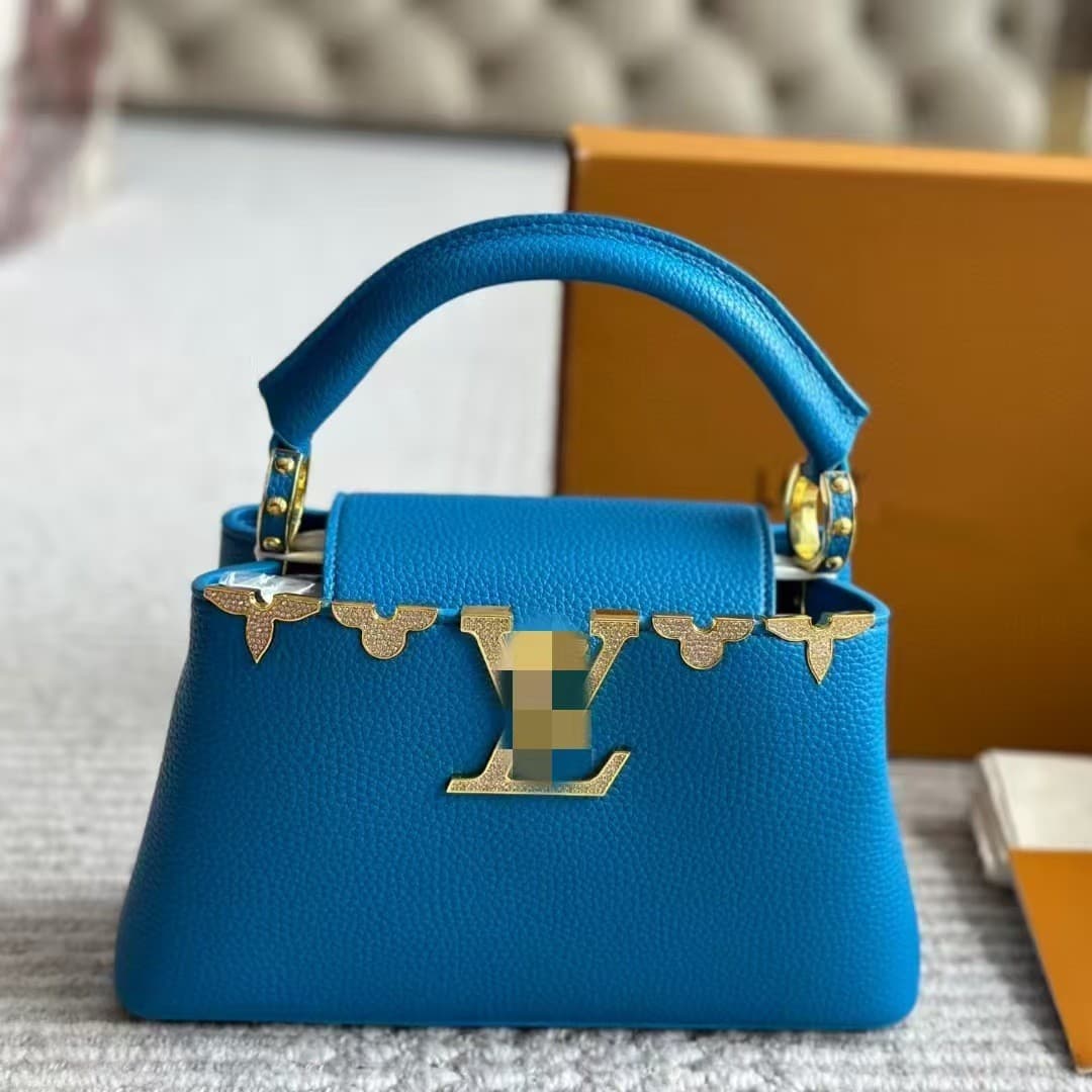 Cross-Border New Model Cap Lady Bag Genuine Leather Handbag Single Shoulder Crossbody Handbag Women's Fashion Handbag Killer Bag