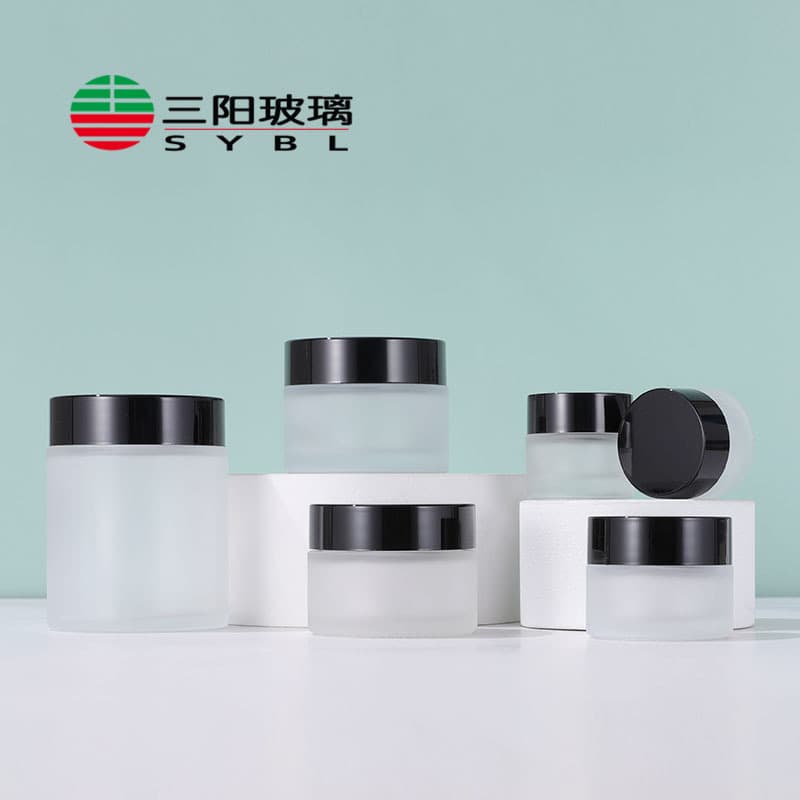 5g-100g Cream Jar 15g 20g Face Cream Jar 30g Straight Shoulder Cream Jar Transparent Frosted Glass Night Cream Pot