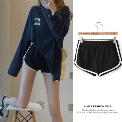 New sports pants, women's shorts, loose wide-leg pants, summer casual, slimming, new elastic waist, contrasting colors, ins trendy direct sales