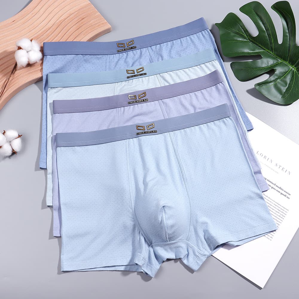 New Men's Underwear with U-Shaped Pouch Design, Mid-Rise Boxer Briefs, Plus Size, Printed, Breathable, Wholesale
