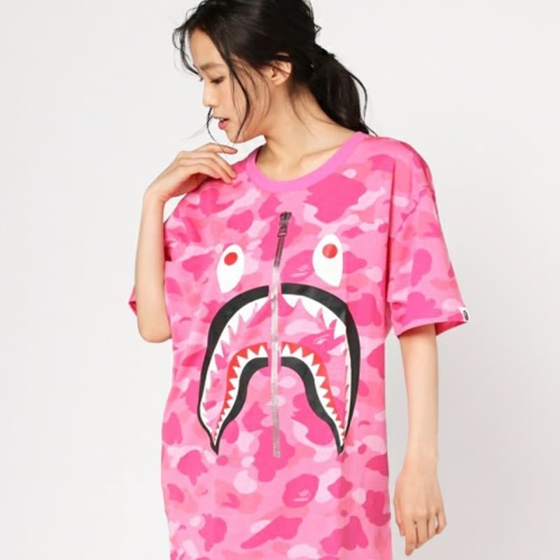 Cross-border Wholesale Japanese Street Style Camo Shark Tiger Ape Colorblock Glow-in-the-Dark Short Sleeve Couple Loose T-Shirt