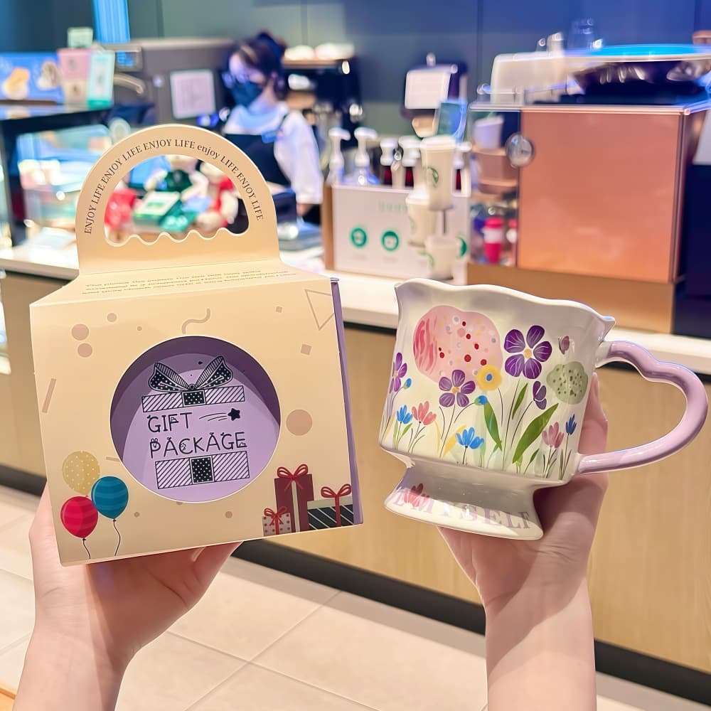 High-looking niche design mug ceramic water cup as a birthday gift for girls, practical mug as a souvenir gift