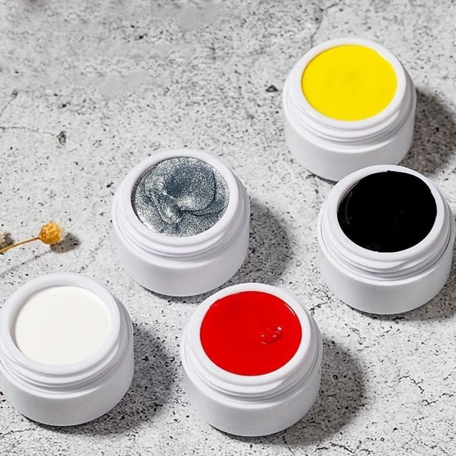 UV LED Nail Art Gel Polish in a Canister for Manicure And Pedicure Colorful Nail Tips Decoration 6 Colors Nail Gel Wholesale