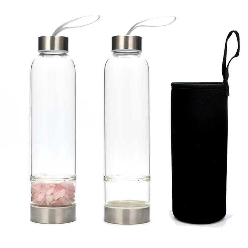 Crystal energy stone glass, gravel purification and degaussing glass water cup, home car portable cup