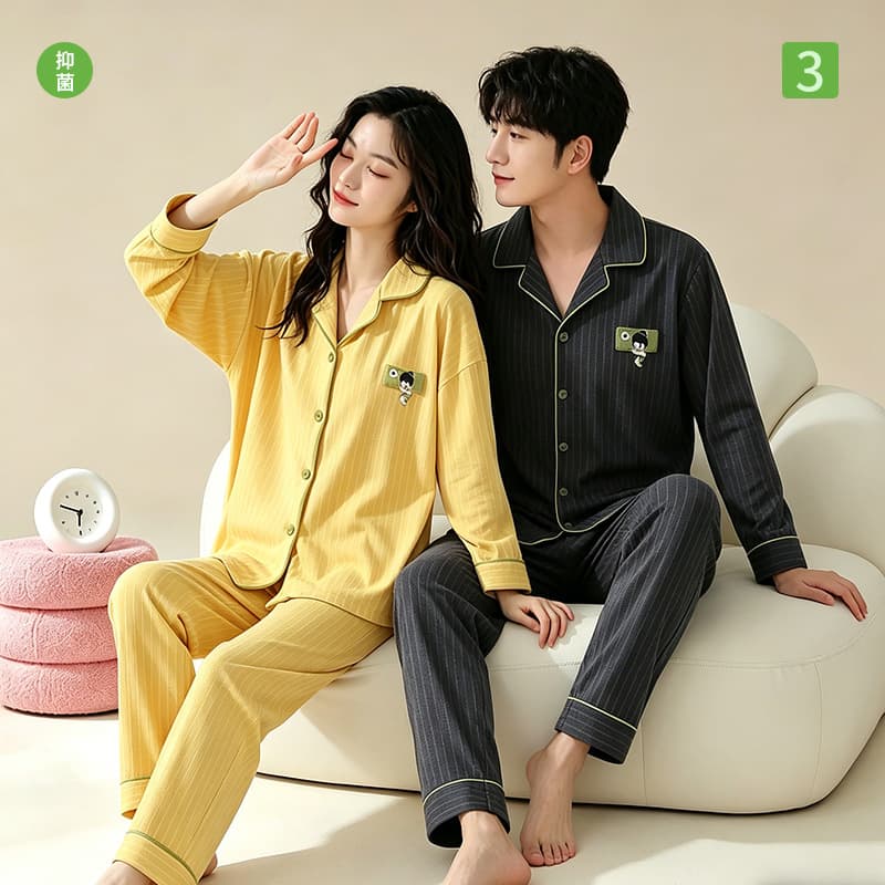 Thermal Fleece Pajamas for Winter, Thickened Brushed Long Sleeve with Light Fleece, Warm Couple Homewear