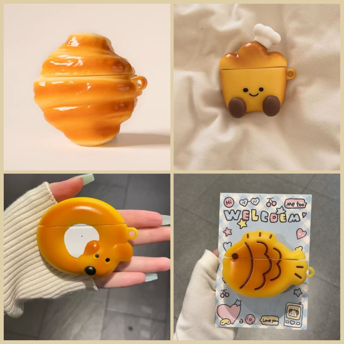 Cute Taiyaki AirPods 4th Gen Silicone Cartoon Wireless Bluetooth Earbuds Case for Apple Pro 3 Shell