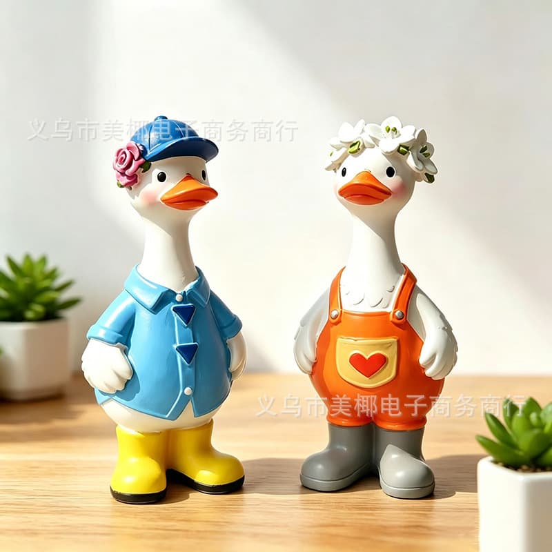 Creative Duck Resin Sculpture Ornament Home Garden Decoration Craft Courtyard Garden Landscape Arrangement